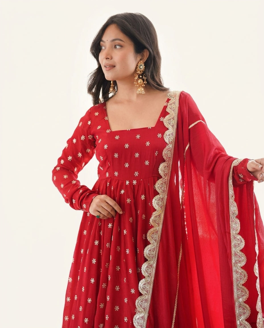 Rakhi Special Designer Anarkali Suit