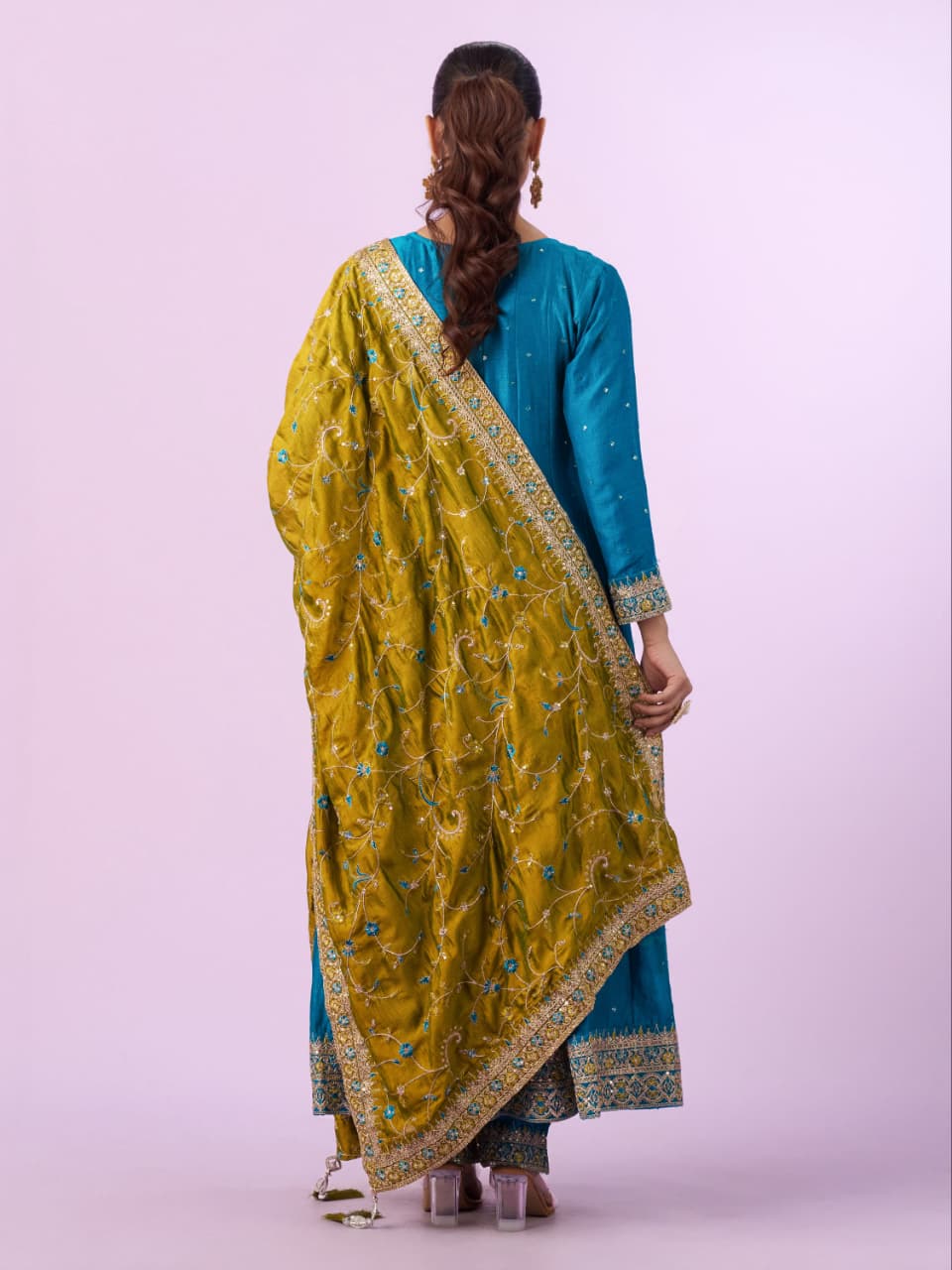 Vichhitra Silk Embroidered Anarkali Set