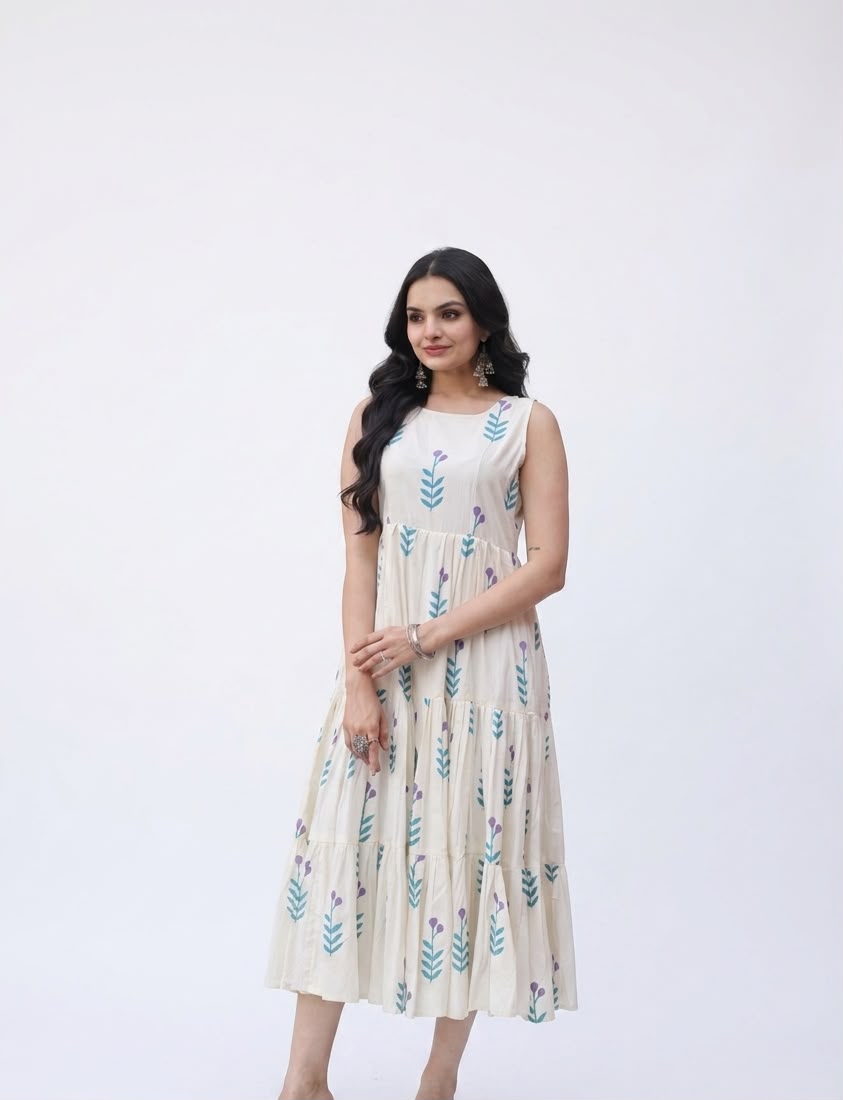 Printed Cotton Sleeveless Kurti